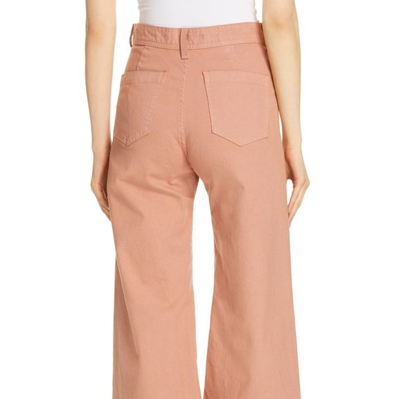 VERONICA BEARD Cynthia Gaucho JEANS Size 31 Cropped Wide Leg Dusty Rose NEW - Picture 3 of 10